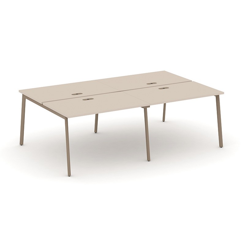 Мебель для персонала ESTETICA ES.D.RS-4.2.LP Раб.станция 4 места с лючком на плоскоовальной трубе