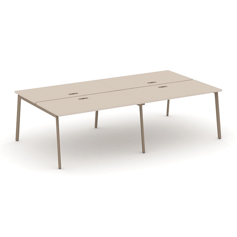 Мебель для персонала ESTETICA ES.D.RS-4.3-LP Раб.станция 4 места с лючком на плоскоовальной трубе