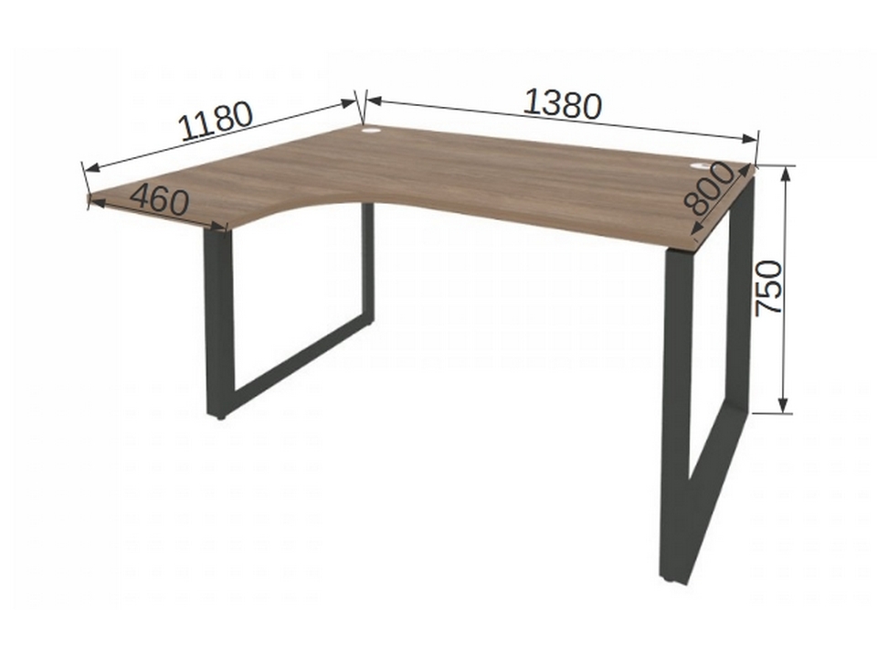 Офисная мебель для персонала ONIX METALL O.MO-SA-3L Стол эргономичный левый на О-образном м/к
