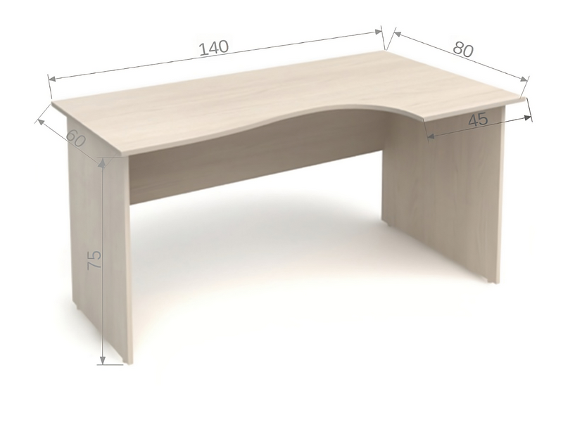 Офисная мебель Канц Стол криволинейный пр./лев. СК30/СК36