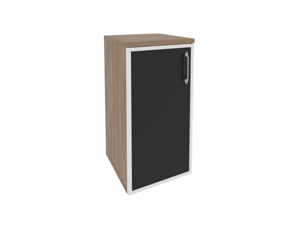 Офисная мебель ONIX O.SU-3.2R(L/R) black Шкаф низкий узкий (1 низкий фасад стекло лакобель в раме)