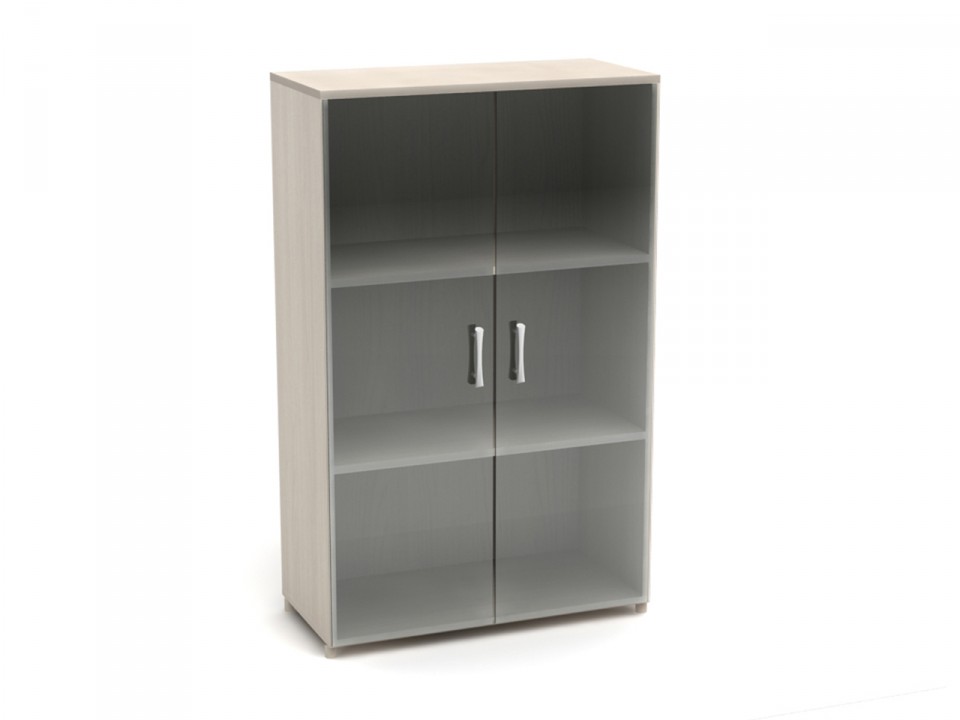 Офисная мебель Канц Шкаф низкий закрытый со стеклом К10 (ШК39+ДК35Х2)