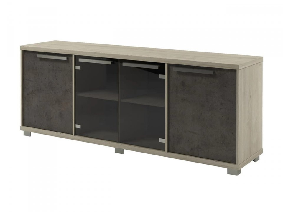 Кабинет руководителя Vestar Z-14-11 Шкаф низкий, двери ЛДСП/стекло (Бетон Чикаго)